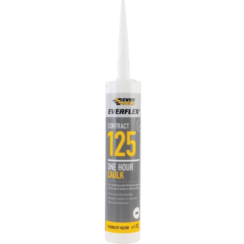 Everbuild - C3 125 One Hour White Caulk Sealant - 310ml - White