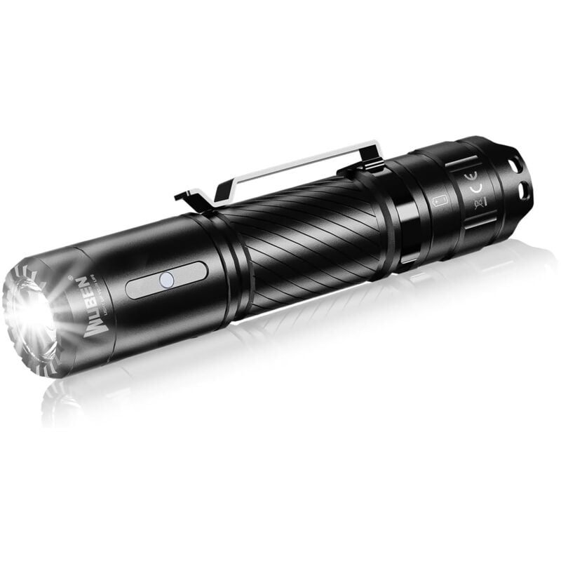 C3 Lampe Torche Rechargeable 1200 Lumens Lampe de poche LED Ultra Puissante, Lampe Tactique IP68 Étanche Torche USB C,6 Modes pour Extérieur Camping
