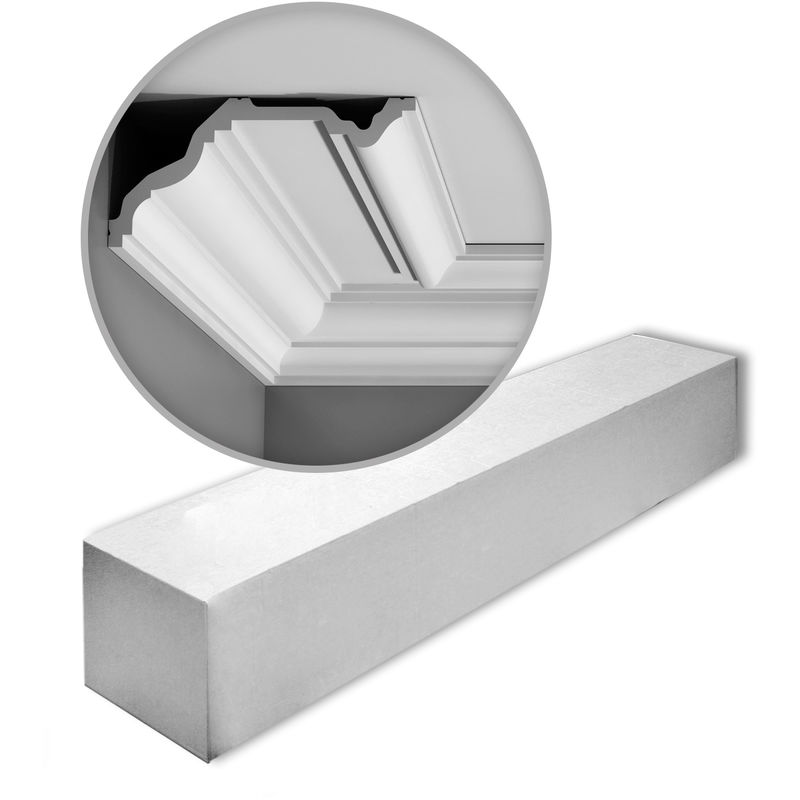 1 Box 10 pieces Cornices Mouldings 20 m Orac Decor C332 luxxus - white