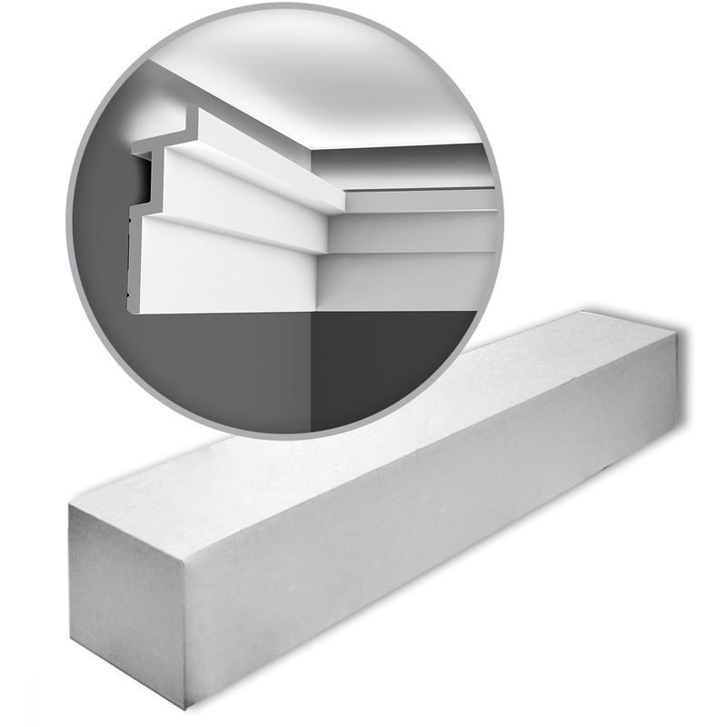 Decor C396-box modern steps 1 Box 8 pieces Cornice mouldings 16 m - white - Orac