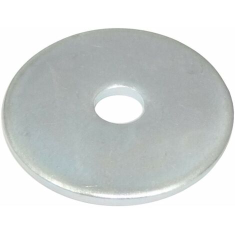 C44416 - Lot de 20 Rondelles plates larges M6x30 mm - épaisseur 2 mm - DIN9021 - en acier zingué - couleur argent - assemblage boulon vis écrou serrage étanchéité fixation