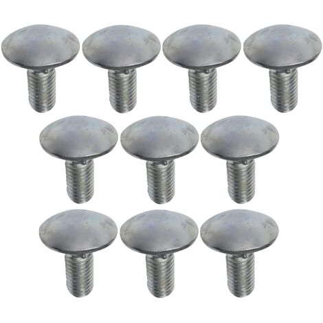 C49000 – Packung mit 10 Vierkant-Rundkopf-Schlitten-/Pflugschrauben – M8 x 20 mm – verzinkter Stahl – DIN 603