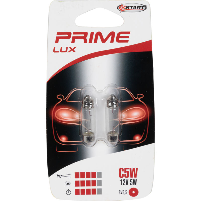 Image of C5W Coppia di Lampadine Siluro per luci auto 12V 5W SV8,5 misure 8mm