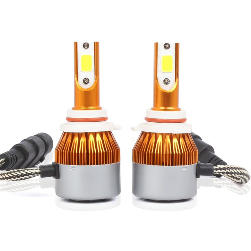 C6 Universal Automobile Phare Or Modifie Lampe Kit Voiture Led Conversion Cob Ampoules Lampes 6500K Lumiere Blanche, Modele 7