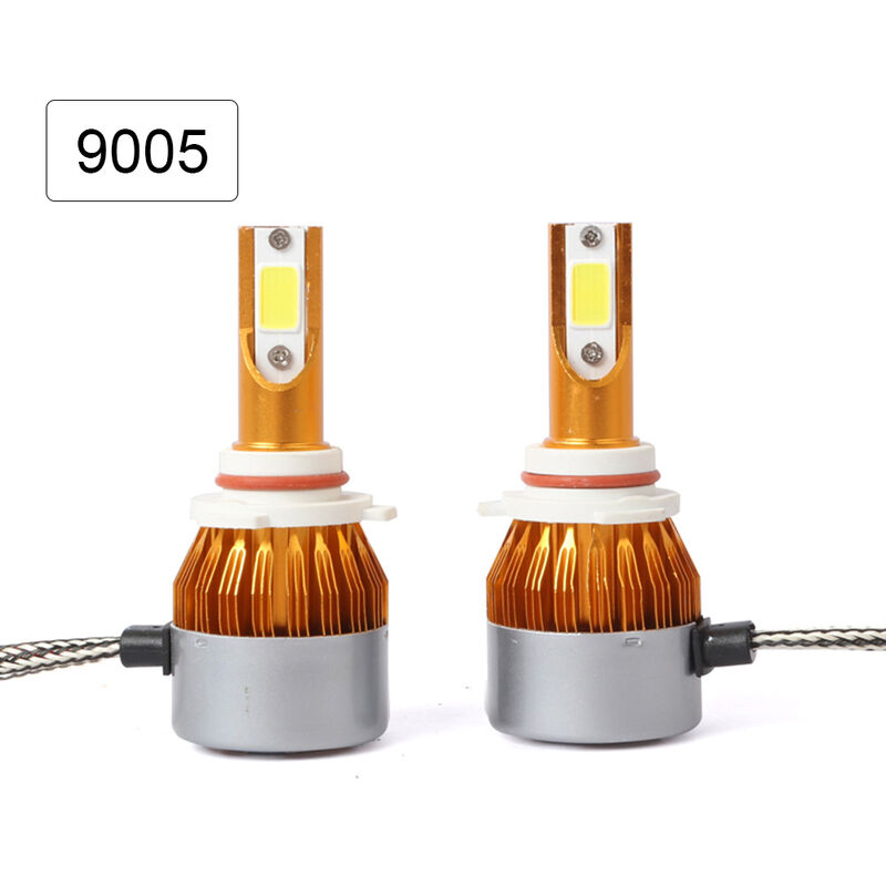 C6 Universal Automobile Phare Or Modifie Lampe Kit Voiture Led Conversion Cob Ampoules Lampes 6500K Lumiere Blanche, Modele 6