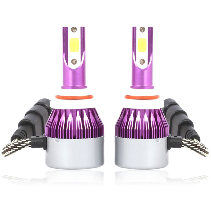 

Happyshop - C6 Universal Car LED Headlight Purple Auto Modified Kit de lampara de conversion COB Bombillas Lamparas 6500K Luz blanca