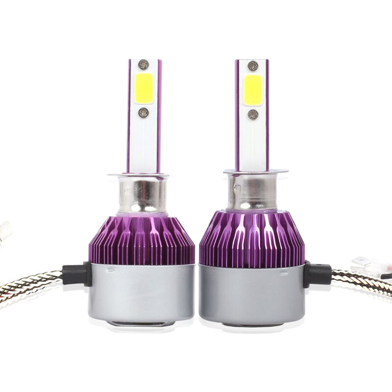 

Asupermall - C6 Universal Car LED Headlight Purple Auto Modified Kit de lampara de conversion COB Bombillas Lamparas 6500K Luz blanca,1