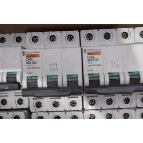 C60L  3P D 16A ,  MA16 ,  25kA  DISJONCTEUR , MERLIN GERIN    SCHNEIDER