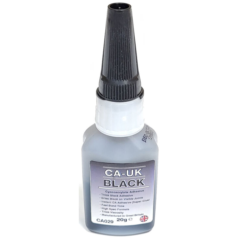 Charnwood - ca-uk Cyanoacrylate Instant Adhesive - Dries Black - 20g Bottle - Black