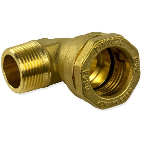 CA Winkel-Anschlussverschraubung AG 32 mm x 1Zoll AG für PE-Kunststoffrohr