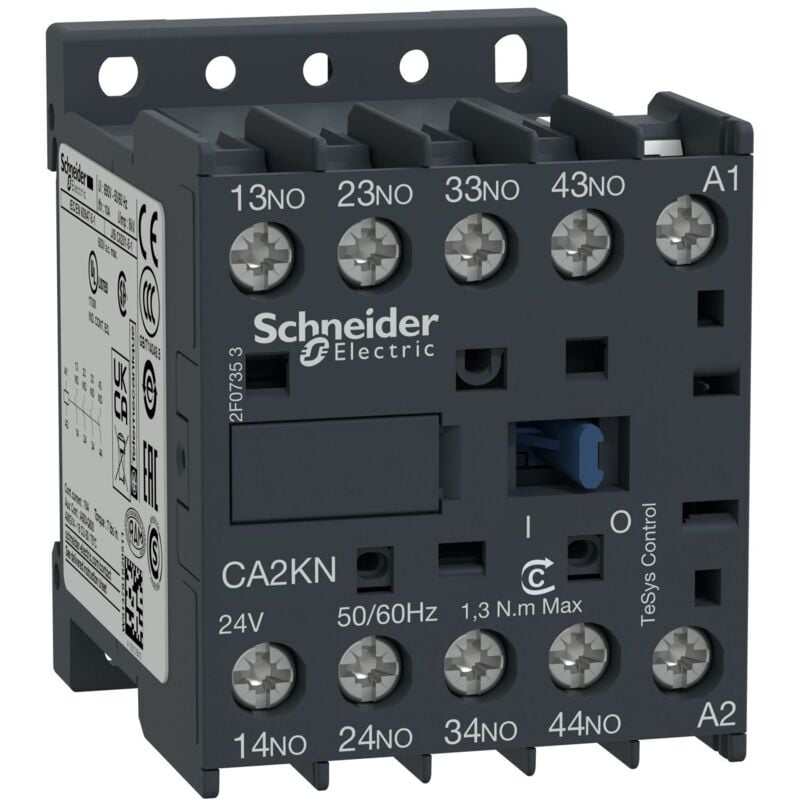 Ca2kn40m7 Schneider - Contacteur Tétrapolaire - 4no - 10a - Bobine 220vac - Vis - Ca2kn