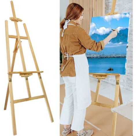 Caballete de madera tipo A 1,75 metros - ajustable en altura - plegable, caballete de artista de madera, caballete de boda, pintura.