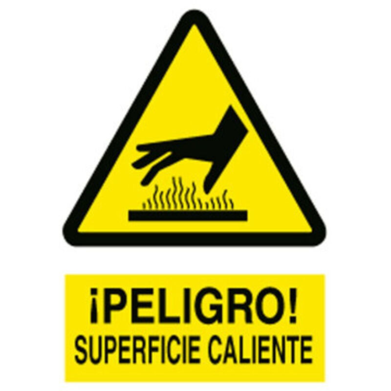 Señal adhesiva 297x210mm. cuidado superficie caliente. el diseño de la señal puede variar, pero en ningún caso se variará el significado de la misma.
