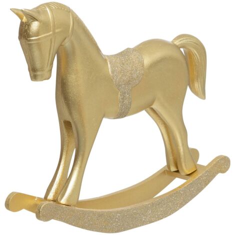 CABALLO DE MADERA DORADO 32CM - Feeric lights & christmas