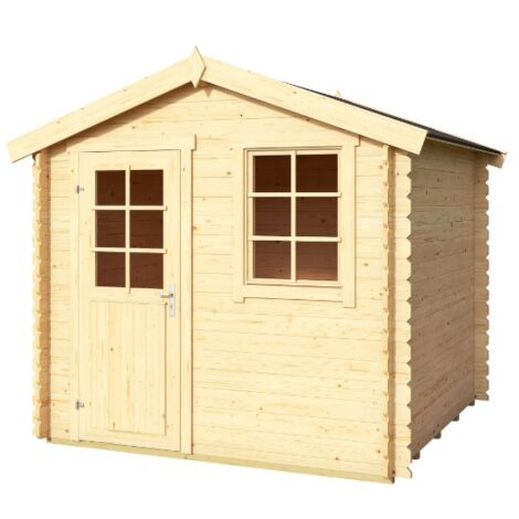 Cabane à outils Wels gris Peinture de protection contre les intempéries, 28 mm Épaisseur paroi 340 x 320 cm - gris