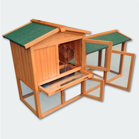 Cabane clapier à lapins rongeurs poulailler lapinière ou autres petits animaux en bois 1465 x 520 x 855 mm