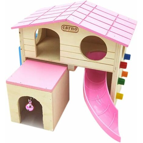 Cabane d'animaux en bois - Jouet de maison de hamster à double couche