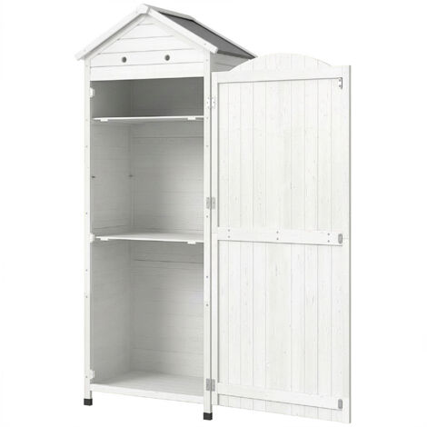 Cabane de Jardin en Bois, Rangement avec Étagères Réglables et Toit en Zinc