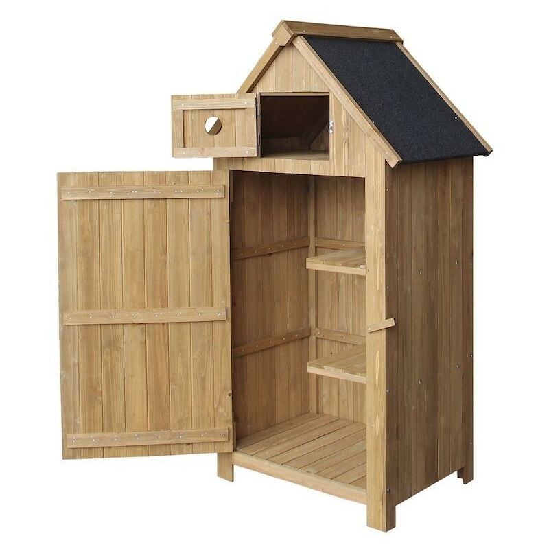 Cabane de jardin étroite en épicéa avec toit en bitume - Dimensions de 770x540x1370mm