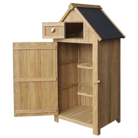 Cabane de jardin étroite en épicéa avec toit en bitume - Dimensions de 770x540x1370mm