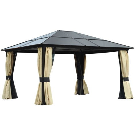 Cabane en aluminium de luxe 430 × 360 cm — toit en polycarbonate et design moderne élégant