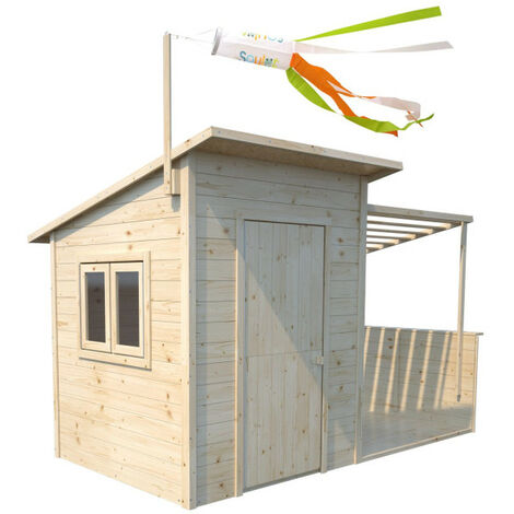 Cabane en bois avec pergola pour enfants - Santa Barbara