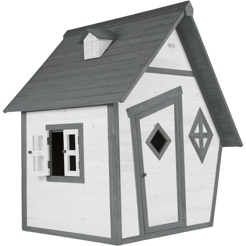 AXI - Cabin Maison Enfant en Bois fsc Maison de Jeux pour l'extérieur / Jardin en gris & blanc Maisonnette / Cabane de Jeu 102 x 94 x 159 cm