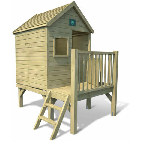Soulet – Cabane de jardin pour enfant sur pilotis – Bois traité autoclave classe 3 – Hauteur plateforme 51,5 cm – Surface intérieure 1,11 m²