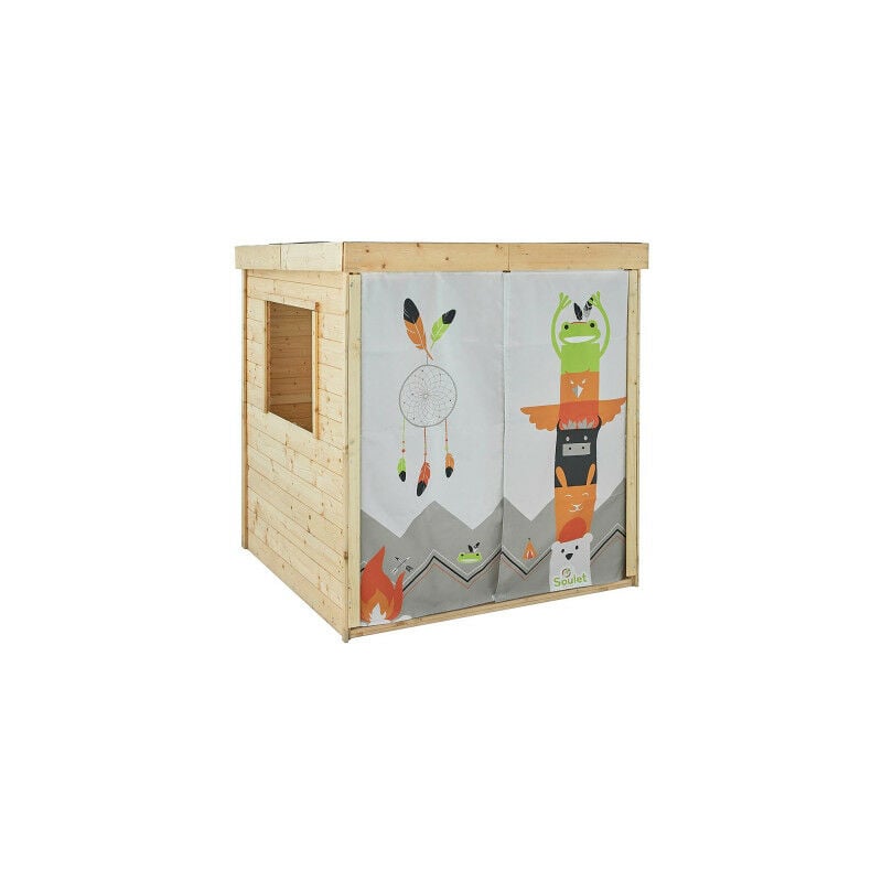 Soulet - Maisonnette en bois et tissu pour enfants - Indian - Marron