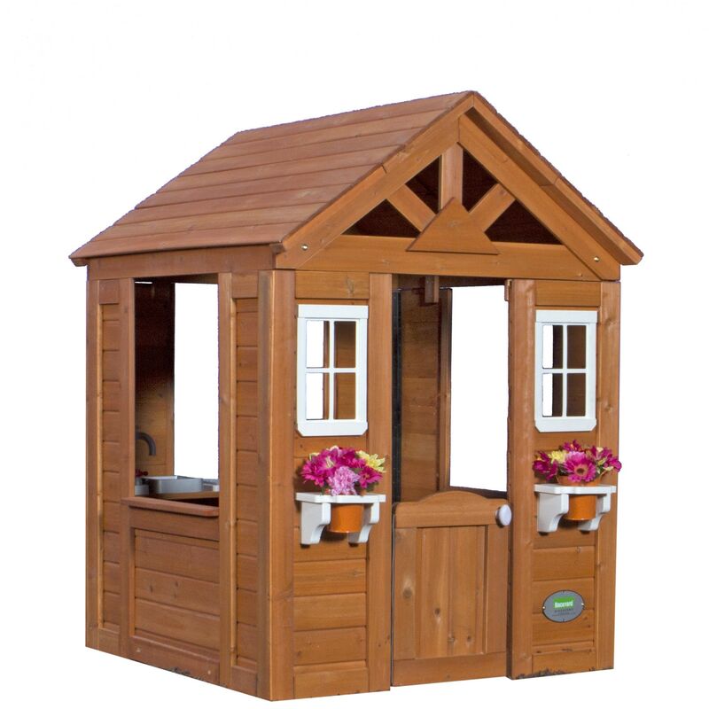 Backyard Discovery Timberlake maison enfant en bois | Maison de jeux pour l'extérieur / jardin | Maisonnette / Cabane de jeu avec cuisine et