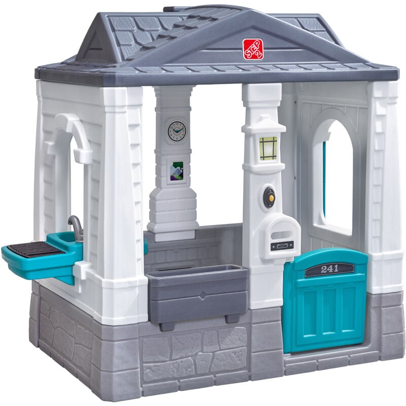 Step 2 - STEP2 Neat & Tidy Cottage Homestyle Edition Maisonnette Marron Maisonnette Plastique avec Porte, Fenêtre et Sonnette