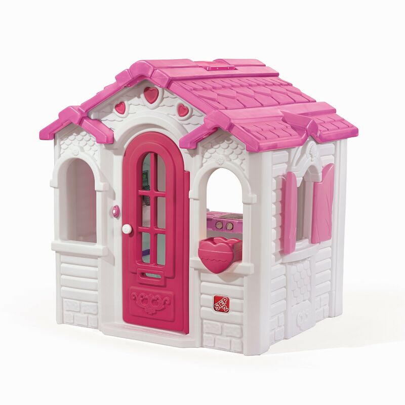 Sweetheart Maison Enfant en Plastique Maison de Jeux rose pour l'extérieur / jardin Maisonnette / Cabane de Jeu avec Accessories - Step2