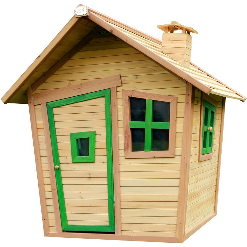 AXI - Alice Maison Enfant en Bois fsc Maison de Jeux pour l'extérieur / Jardin en marron & vert Maisonnette / Cabane de Jeu avec des fenêtres - Marron