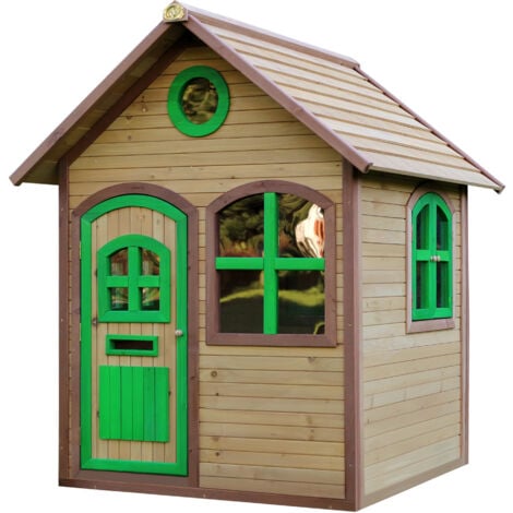 Julia Playhouse: Maisonnette pour enfants, fenêtres intégrées et bois très résistant