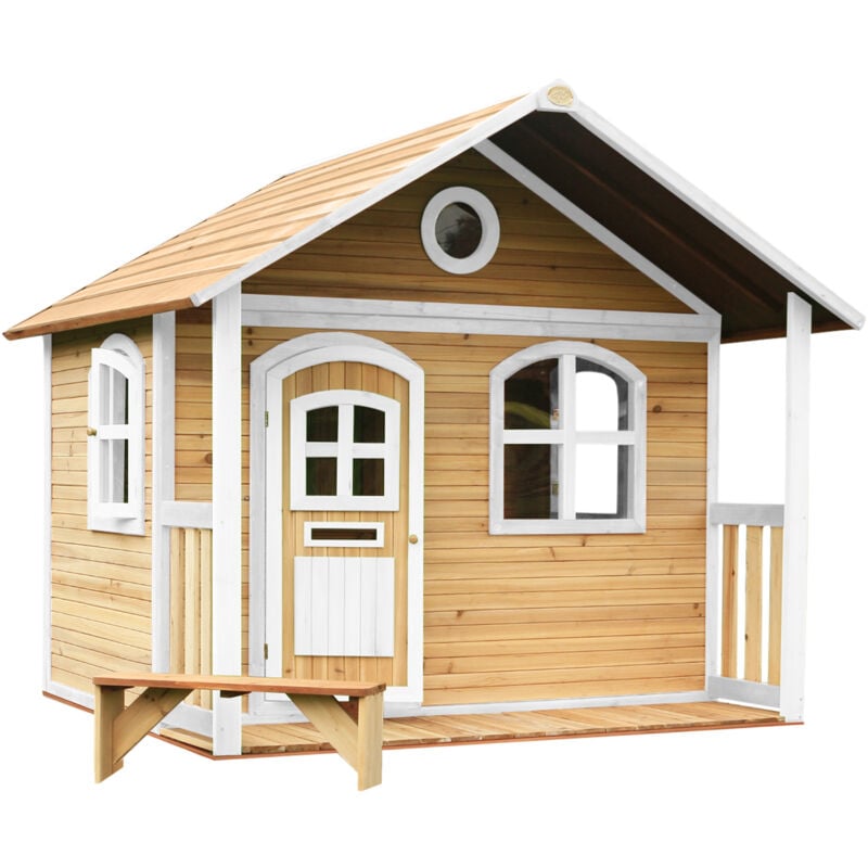AXI - Milan Maison Enfant en Bois fsc Maison de Jeux pour l'extérieur / Jardin en marron & Blanc Maisonnette / Cabane de Jeu avec des fenêtres