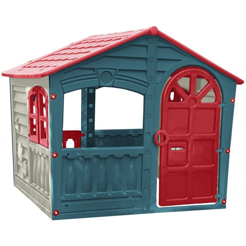 Habitat Et Jardin - Cabane enfant en plastique 'fun' - 140 x 111 x 115 cm - Bleu