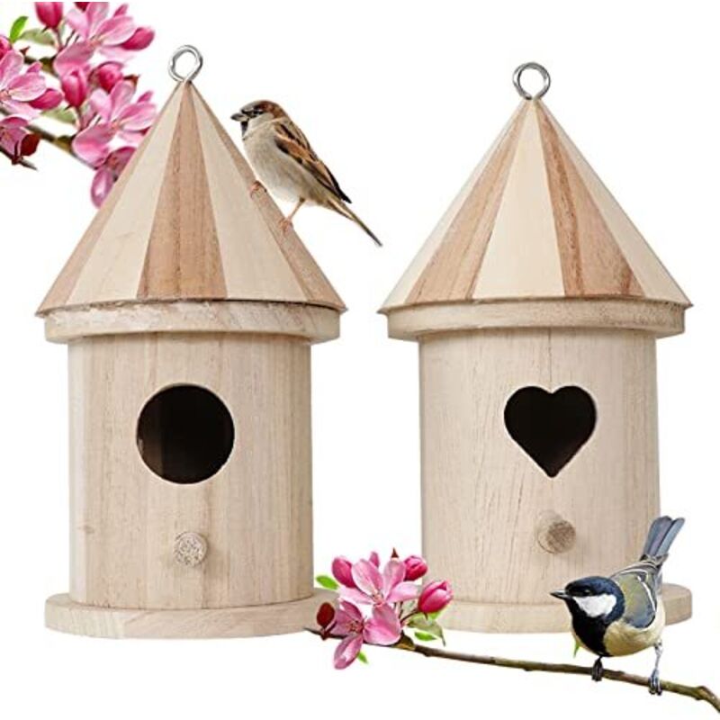 Cabane Oiseaux en Bois Suspendre, Maison Oiseaux Exterieur a Construire, Nichoir Oiseaux Exterieur Pas Cher, Nichoirs à Oiseaux Sauvages du Jardin