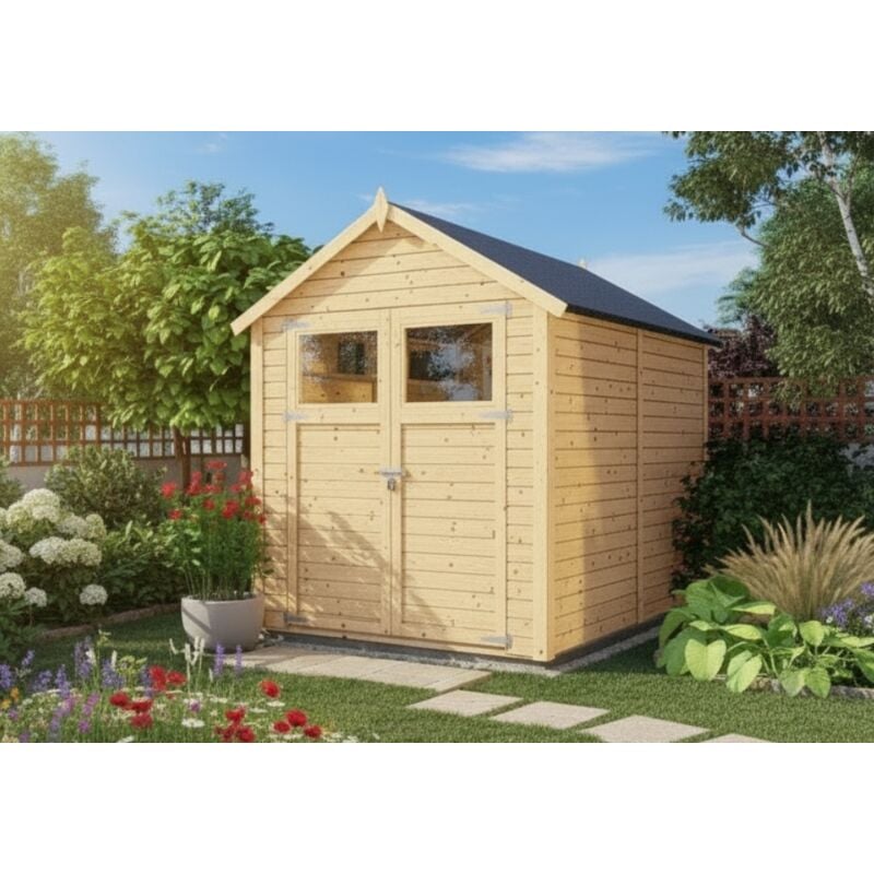 Cabane à outils Alisha Naturel , 14 mm Épaisseur de paroi 202 x 191 cm