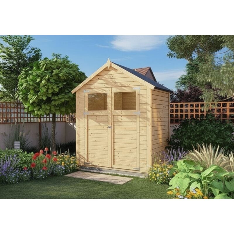 Cabane à outils Alisha Naturel , 14 mm Épaisseur de paroi 202 x 131 cm