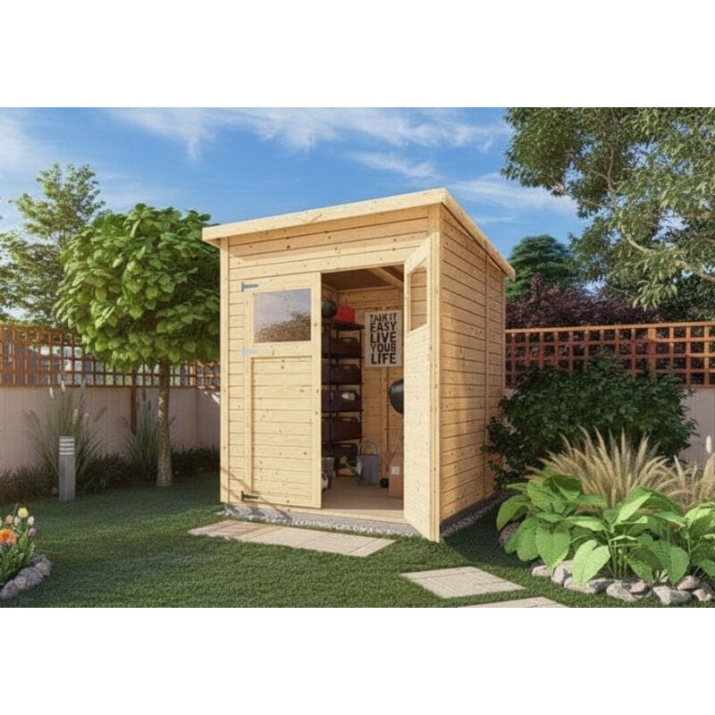 Carlsson - Cabane à outils Mollie Naturel , 14 mm Épaisseur de paroi 191 x 199 cm