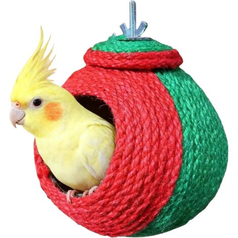 Cabane pour Oiseaux de Cage - Cabane en Corde de Sisal