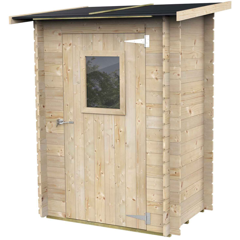 Alce - casetta di legno hobby BH19 mm porta singola finestrata dim. 146x98x197cm monofalda