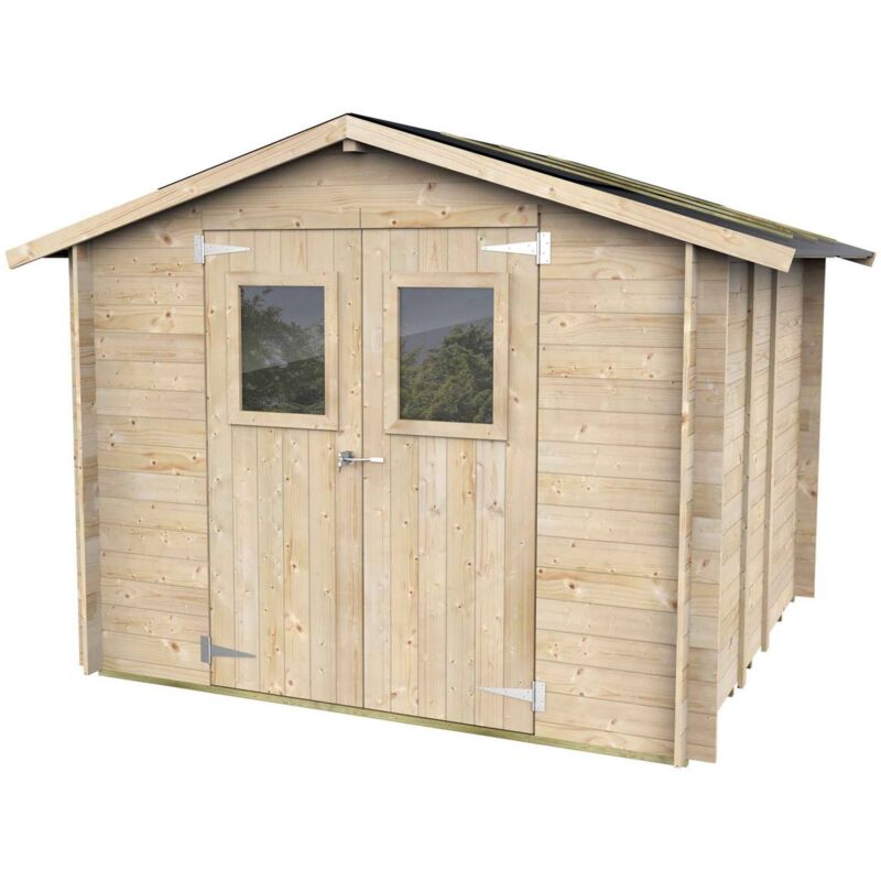 Alce - Porte Hobby4 248x248 cm avec fenêtre en plexiglas Terrasse de jardin certifiée pefc