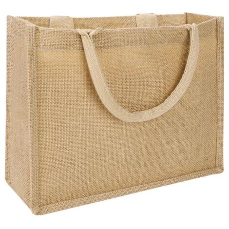 Cabas en Toile de Jute Naturel avec Poignées - Fourre-tout Réutilisable, Pliable pour Courses - Sac Cadeau en Lin pour Rangement et Provisions