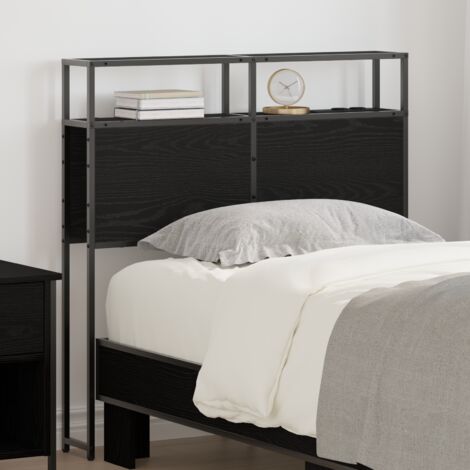 Cabecera de almacenamiento con estante Roble negro 90 cm vidaXL