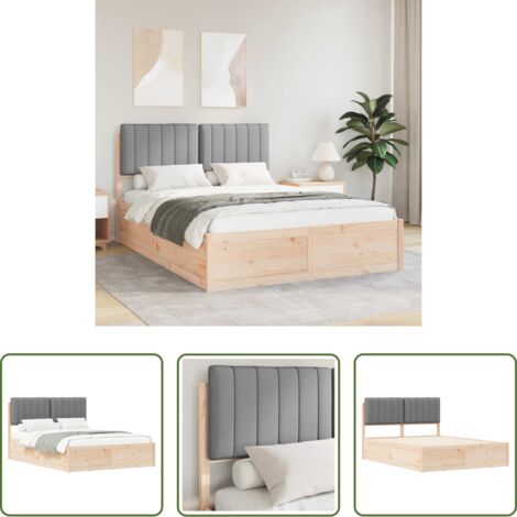 Cabecera tapizada -  Estructura de Cama con Cabecera Tapizada Gris Claro