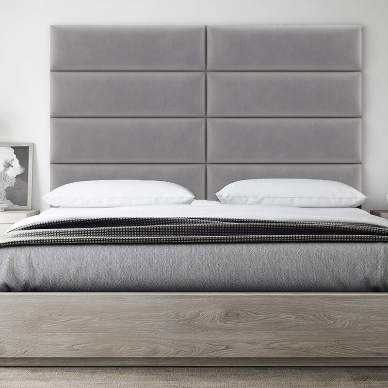 

Cabecera Tapizada Panel Decorativo - Pared Tapizada 76cm Gris Platino
