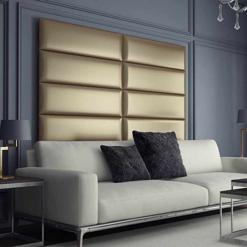 

Cabecera Tapizada Panel Decorativo - Pared Tapizada 76cm Oro