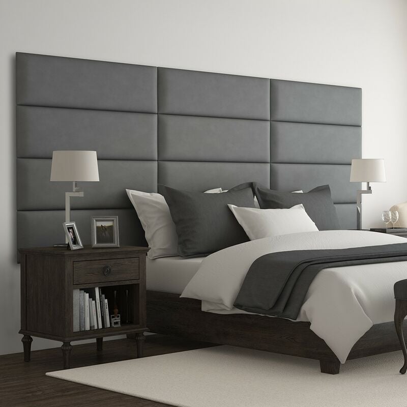 

Cabecera Tapizada Panel Decorativo - Pared Tapizada 91cm Gris