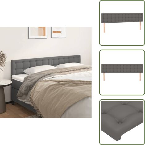 Cabeceras de cama con madera - vidaXL Cabeceros cuero sintético gris 180x5x78/88 cm -